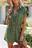 Uptown Style Collared Button Elastic Waist Romper