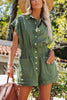 Uptown Style Collared Button Elastic Waist Romper