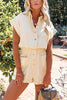 Uptown Style Collared Button Elastic Waist Romper