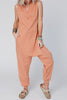 V Neck Solid Sleeveless Pocket Jumpsuit