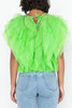 Ruffled Feathers Sleeveless Tulle Top