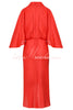 Chantelle Linen Blend Kimono Sleeves Drape High Low Maxi Dress