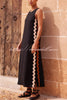 Vacation Villa Side Ric Rac Wave Trim Slit Loose Maxi Dress