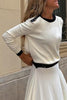 Kadie Colorblock Shoulder Buckle Detail Long Sleeve Loose Top