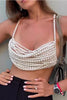 Fashionable Multi-layered Pearl Exquisite Halter Neck Vest