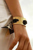 Matte Open Bracelet with Vintage Scarf