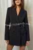 Pure and Beautiful Double-breasted Long Sleeve Lapel Blazer Mini Dress