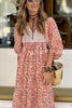 Boheme Lifestyle Printed Puff Sleeve Loose Maxi Dress
