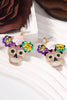 Fashion Flower Skull Diamond Earrings