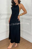 Chasing Sunlight Halter Tassle Backless Slit A-line Maxi Dress