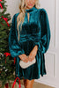Solid Color Velvet Sexy Hollow Waist Long Sleeve Mini Dress