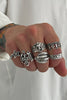Dark Punk Retro Ring Set