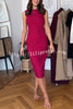Feel Formal Belted Tailored Stretch Pencil Midi Dress