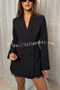 Pure and Beautiful Double-breasted Long Sleeve Lapel Blazer Mini Dress