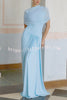 Elegant Mesh Cape-style Pleated Draped Maxi Dress