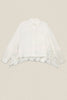 Daisy Long Sleeve Back Crochet Floral Lace A-line Blouse