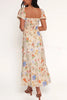 Dreamy Floral Print Square Neck Puff Sleeve Smocked Maxi Dress
