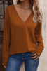 Sexy Simplicity Solid Buttons V Neck Tops
