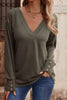 Sexy Simplicity Solid Buttons V Neck Tops