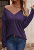 Sexy Simplicity Solid Buttons V Neck Tops