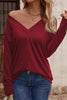 Sexy Simplicity Solid Buttons V Neck Tops