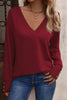 Sexy Simplicity Solid Buttons V Neck Tops