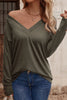 Sexy Simplicity Solid Buttons V Neck Tops