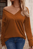 Sexy Simplicity Solid Buttons V Neck Tops