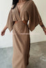 Orla Linen Blend Cutout Waist Kimono Sleeve Maxi Dress