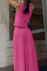 Casual Business Wear Solid Color Pocket Buttons V Neck Sleeveless Two Pieces