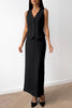 Casual Daily Solid Color Buttons V Neck Sleeveless Two Pieces