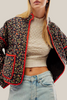 Casual Flowers Pocket Patchwork Contrast Mandarin Collar Outerwear(12 Colors)