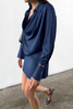 Sexy Solid Color Ruched Irregular Pile Heap Collar Shirt Dresses