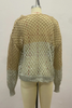 Casual Gradient Color Hollow Out Contrast V Neck Outerwear