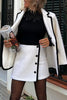 Casual Buttons Contrast Gross Turn-back Collar Long Sleeve Two Pieces