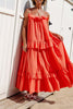 Sexy Ruffle Flounce U Neck Sling Dresses(5 Colors)