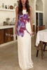 Modern Muse Chiffon Floral Print Strapless Maxi Dress