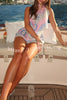 Amalfi Coast Satin Unique Print Scarf Top and Elastic Waist Pocket Loose Shorts Set