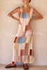 Geometric Print Wide Strap Slit Casual Resort Maxi Dress