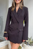 Pure and Beautiful Double-breasted Long Sleeve Lapel Blazer Mini Dress