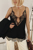 Versatile and Elegant Items Lace Petal Trim Cutout V-neck Slip Loose Tank