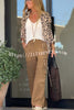 Kara Mid-rise Back  Elastic Waist Pocketed Wide Leg Cargo Pants
