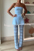 Anette Bandage Knit Strapless Stretch A-line Midi Top