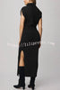 Solid Color Sleeveless Knitted Elegant Waist Midi Dress