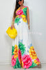 Mexican Tribal Style Unique Print Pocketed A-line Loose Maxi Dress