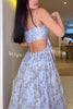 Coralie Floral Print Wavy Trim Cutout Back Smocked Maxi Dress