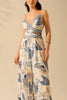 Bohemian Style Plant Print Casual Sling Holiday Loose Jumpsuit