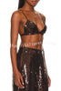 Excited for The Party Sequin Button Long Sleeve Lapel Blazer with Bralette