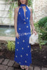 Fashion Polka Dot Print Sexy Halter Neck Backless Maxi Dress