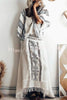 Beach Chic Linen Blend Ethnic Print Patchwork Tassel Elastic Waist A-line Skirt